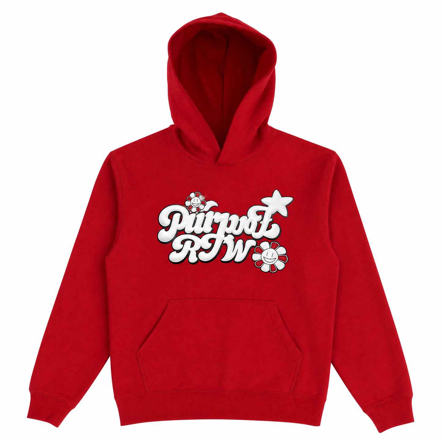 Puff print hoodie red