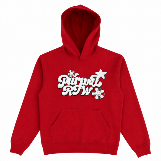 Puff print hoodie red